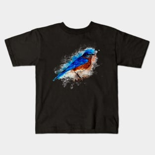 Bird tit in the abstract Kids T-Shirt